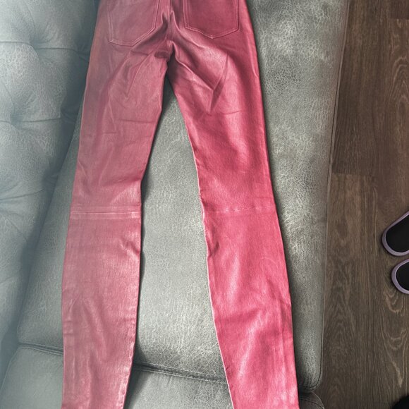 Blood Red J Brand Leather Pants Size 25 - Picture 9 of 10